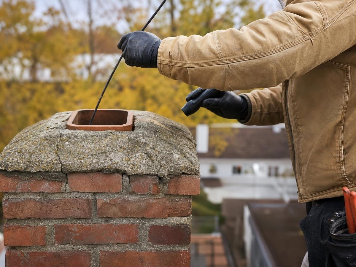 Rooftop Hearth Chimney Cleaning work in Akron